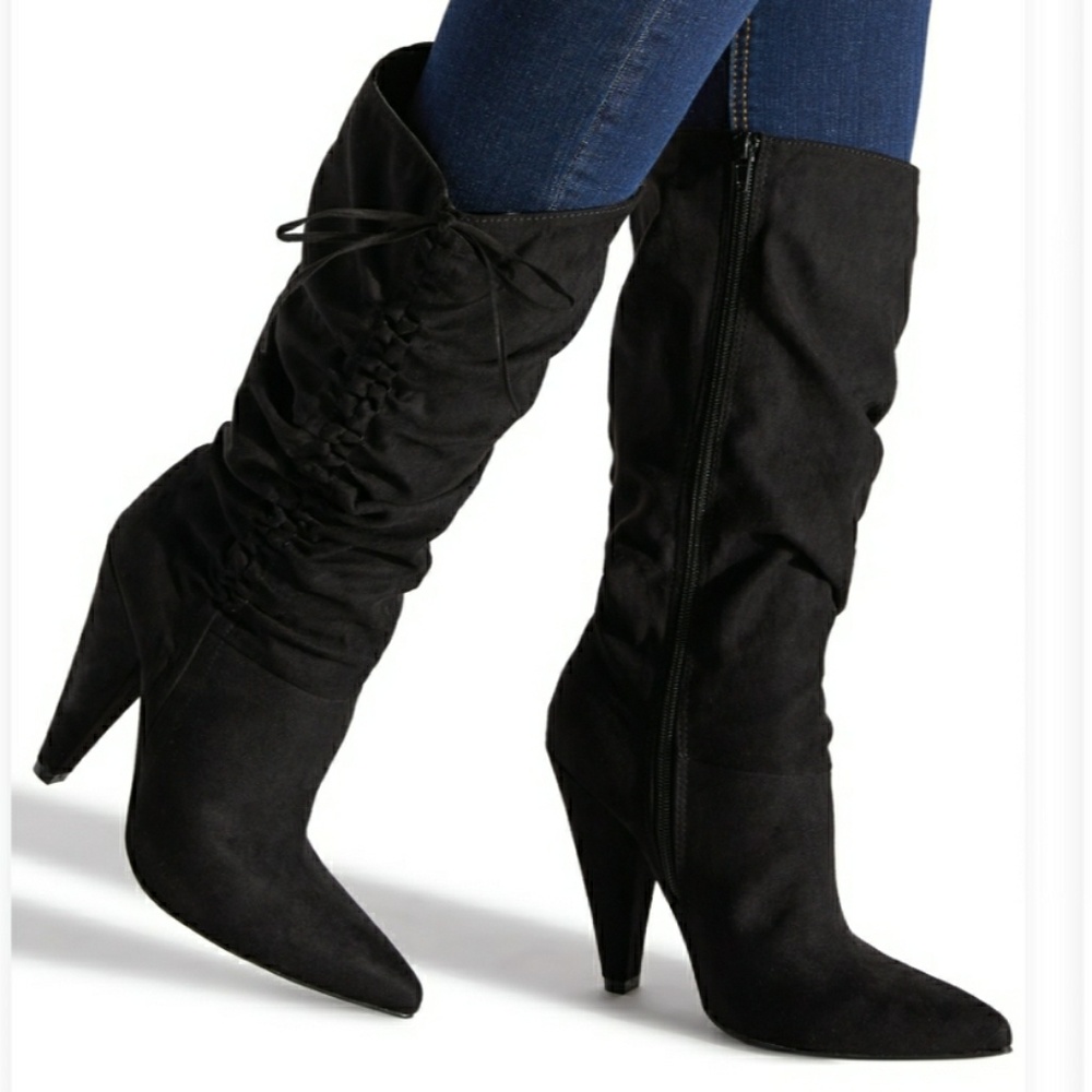 Shoe Dazzle faux suede slouchy boot